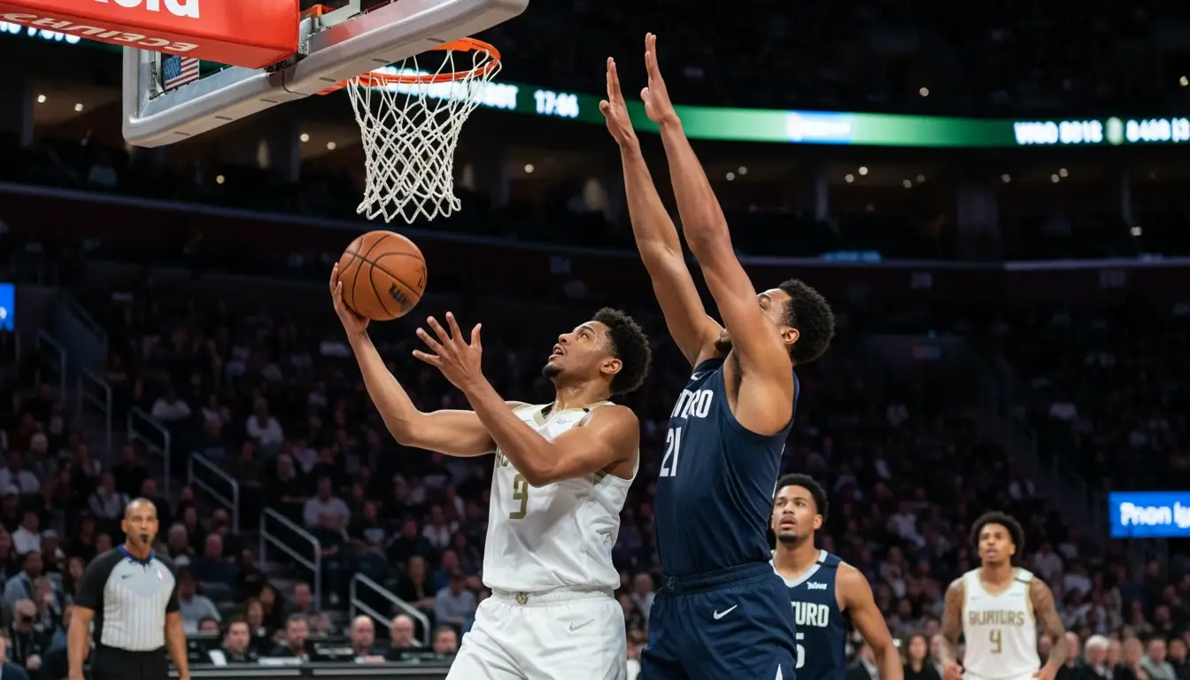 Intensive Spielszene während eines BBL-Basketballspiels