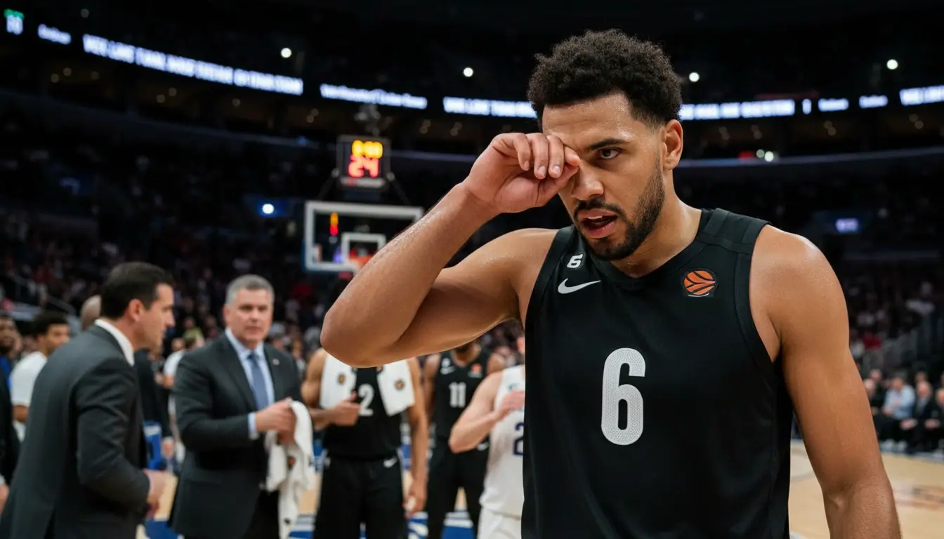 Basketballspieler zeigt Entschlossenheit während eines Comebacks