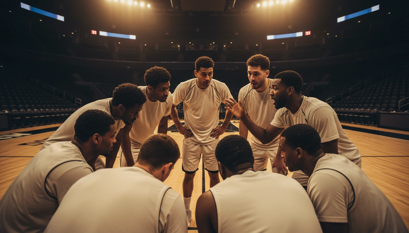 Basketballspieler führt sein Team als Kapitän an