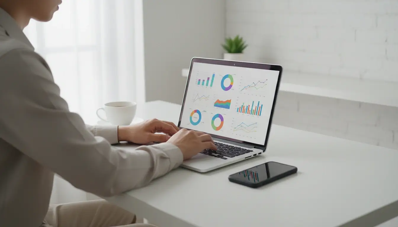 Person analysiert Sportwetten-Daten am Laptop